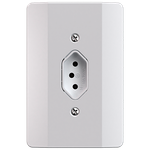 Tomada 2P+T Vertical 10A/250Vca Engate Convencional com placa Milleniun (39025)