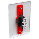 Tomada 2P+T Vermelho 20A/250Vca Engate Convencional com placa Vertical Milleniun (39263)