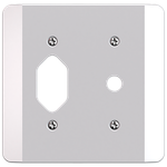Placa 4X4 para 1 Tomada + 1 Furo Coaxial Milleniun (39203)