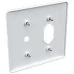 Placa 4X4 para 1 Tomada + 1 Furo Coaxial Milleniun (39203)