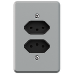 2 Tomadas 2P+T 10A/250Vca Engate Convencional com placa Clássica (39048)
