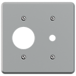 Placa 4X4 para 1 Tomada Redonda + 1 Furo Coaxial Clássica (12020)