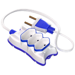 Extensão Mini 2P 10 Metros Cabo P 2X0,75 10A/250Vca Branco / Azul (39341)