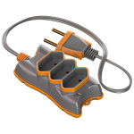 Extensão Mini 2P 2 Metros Cabo P 2X0,50 10A/250Vca Cinza / Laranja (39298)
