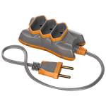 Extensão Mini 2P 3 Metros Cabo P 2X0,75 10A/250Vca Cinza / Laranja (39322)