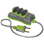 Extensão Mini 2P 2 Metros Cabo P 2X0,50 10A/250Vca Cinza / Verde Limão (39300)