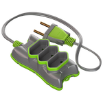 Extensão Mini 2P 2 Metros Cabo P 2X0,50 10A/250Vca Cinza / Verde Limão (39300)