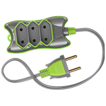 Extensão Mini 2P 3 Metros Cabo P 2X0,75 10A/250Vca Cinza / Verde Limão (39324)