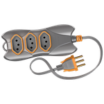 Extensão 2P+T 3 Metros Cabo PP Chato 3X0,75 10A/250Vca Cinza / Laranja (39348)