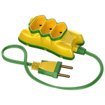 Extensão Elétrica Mini 2P 2 Metros Cabo P 2X0,50 10A/250Vca Amarelo / Verde (39304)