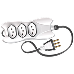 Extensão 2P+T 3 Metros Cabo PP Chato 3X0,75 10A/250Vca Branco / Preto (39351)