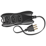 Extensão 2P+T 3 Metros Cabo PP Chato 3X0,75 10A/250Vca Preto (39352)