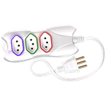 Extensão 2P+T 10 Metros Cabo PP Chato 3X0,75mm 10A/250Vca Branco / Colorido (39771)