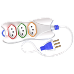 Extensão 2P 10 Metros Cabo P 2X0,75 10A/250Vca Branco / Colorido (39430)