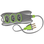 Extensão 2P 3 Metros Cabo P 2X0,75 10A/250Vca Cinza / Verde Limão (39411)