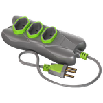 Extensão 2P 10 Metros Cabo P 2X0,75 10A/250Vca Cinza / Verde Limão (39437)