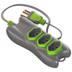 Extensão 2P 10 Metros Cabo P 2X0,75 10A/250Vca Cinza / Verde Limão (39437)