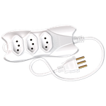 Extensão 2P+T 3 Metros Cabo PP Redondo 3X0,75 10A/250Vca Branco (39269)
