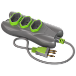 Extensão 2P+T 5 Metros Cabo PP Redondo 3X0,75 10A/250Vca Cinza / Verde Limão (39288)