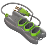 Extensão 2P+T 5 Metros Cabo PP Redondo 3X0,75 10A/250Vca Cinza / Verde Limão (39288)