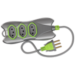 Extensão 2P+T 5 Metros Cabo PP Redondo 3X0,75 10A/250Vca Cinza / Verde Limão (39288)