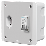 Caixa de Proteção Embutir Disjuntor 1P, 10A, DIN + Tomada 10A (89067)