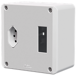 Caixa Arstop para Ar Condicionado – Caixa de Proteção Sobrepor com Tomada Branca 2P+T 20A 250Vca (70017)