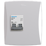 Caixa de Proteção Sobrepor Modular Petra com Disjuntor 2 Polos 16A DIN + Tomada 20A (89094)