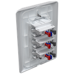 3 Interruptores Paralelos 10A/250Vca Engate Rápido com placa Rapid Branca (86015)