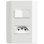 1 Interruptor Simples + 1 Tomada 2P+T 10A/250Vca Engate Rápido com placa Rapid Branca (39527)