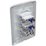 2 Interruptores Simples + 1 Tomada 2P+T 10A/250Vca Engate Rápido com placa Rapid Branca (39535)