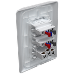 2 Interruptores Paralelos + 1 Tomada 2P+T 10A/250Vca Engate Rápido com placa Rapid Branca (39537)