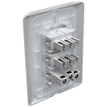 2 Interruptores Simples + 1 Tomada 2P+T 10A/250Vca Engate Convencional com placa Rapid Branca (39579)