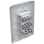 1 Interruptor Simples + 1 Interruptor Paralelo + 1 Tomada 2P+T 10A/250Vca Engate Convencional com placa Rapid Branca (39580)