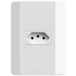 1 Tomada 2P+T 10A/250Vca Engate Convencional com placa Horizontal Rapid Branca (39586)