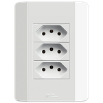3 Tomadas 2P+T 20A, 250Vca Engate Convencional com placa Rapid Branca (39755)