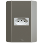 Tomada 2P+T 10A/250Vca Engate Convencional com placa Horizontal Prisma (39078)