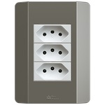 3 Tomadas 2P+T 20A, 250Vca Engate Convencional com placa Prisma (39761)
