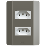2 Tomadas 2P+T 10A/250Vca Engate Convencional com placa Prisma (39087)