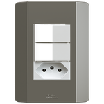 2 Interruptores Paralelos + 1 Tomada 2P+T 10A/250Vca Engate Convencional com placa Prisma (39084)