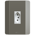 Tomada 2P+T 10A/250Vca Engate Convencional com placa Vertical Prisma (39079)