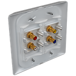 4 Módulos com Conector Coaxial A+V com placa 4X4 Prisma (84051)
