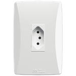 Tomada 2P+T 10A/250Vca Engate Convencional com placa Vertical Petra (39033)