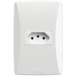 Tomada 2P+T 10A/250Vca Engate Convencional com placa Horizontal Petra (39032)