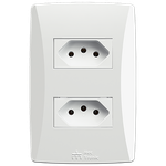 Conjunto 2 Tomadas 2P+T 10A/250Vca Engate Convencional com placa Petra (39056)