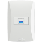 Conjunto USB 2A - Entrada 110Vca/240Vca 50/60Hz <0,1A Saída 5Vca 2A Potencia 10W com placa Horizontal Petra (40916H) - Linha Petra