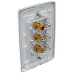 3 Módulos com Conector Coaxial A+V com placa 4X2 Petra (81050)