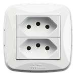 Conjunto Sobrepor Modular com 2 Tomadas 2P+T 10A/250Vca Engate Convencional Petra (39356)