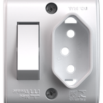 1 Interruptor Simples + Tomada 2P+T 10A/250Vca Externa (39195)