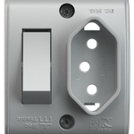 1 Interruptor Paralelo + 1 Tomada 2P+T 10A/250Vca Cinza Clássica (39169)